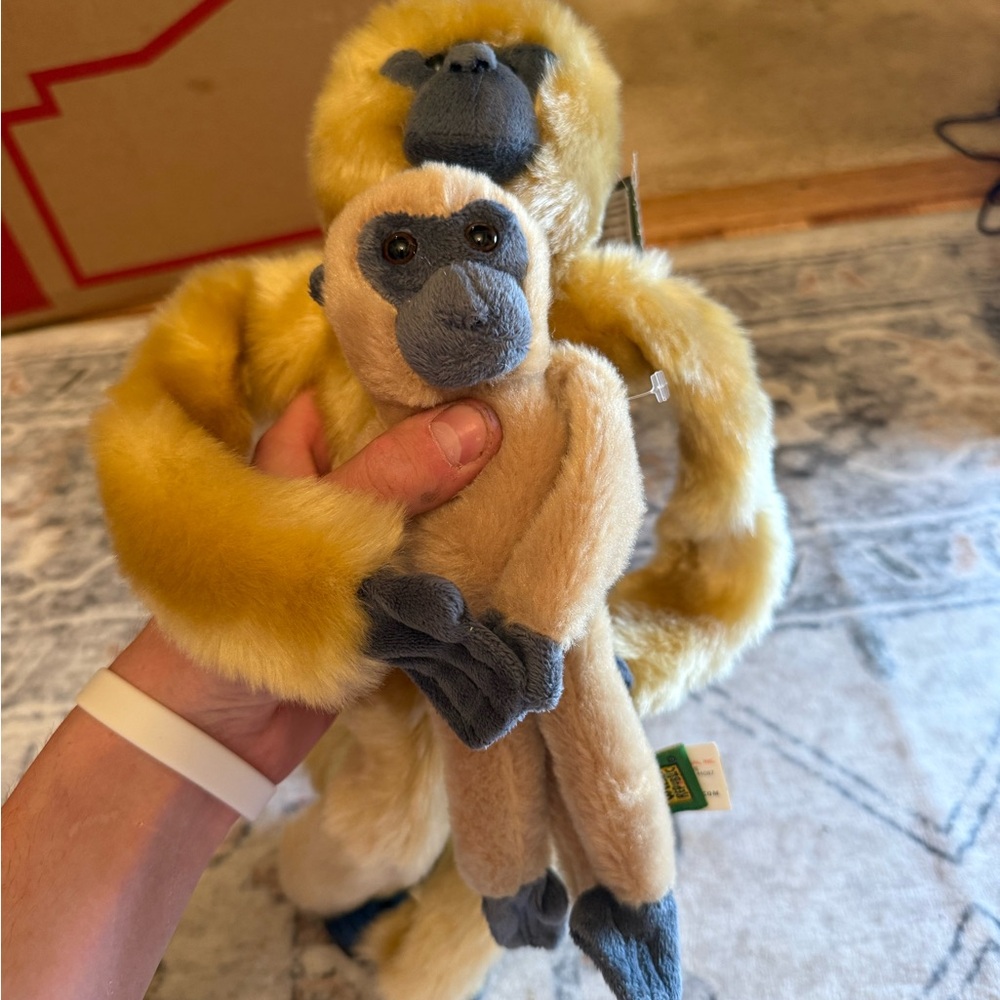 Yellow and Tan Stuffed Monkey Toy